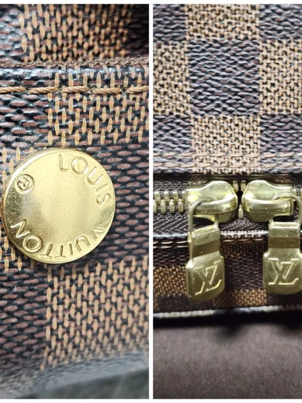Authentic This authentic LOUIS VUITTON Damier Canvas Naviglio Messenger Bag Brow